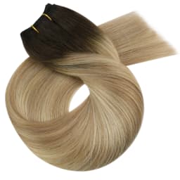Moresoo Human Hair Bundles Wefts Sew in Blonde Black Ombre 100G/Set Remy Brazilian Straight Hair Bundles Invisible Extensions