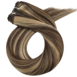 Moresoo Human Hair Bundles Wefts Sew in Blonde Black Ombre 100G/Set Remy Brazilian Straight Hair Bundles Invisible Extensions