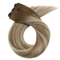 Moresoo Human Hair Bundles Wefts Sew in Blonde Black Ombre 100G/Set Remy Brazilian Straight Hair Bundles Invisible Extensions