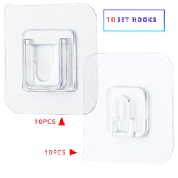 Double-Sided Adhesive Wall Hooks Hanger Strong Transparent Hooks Suction Cup Sucker Wall Storage Holder For Kitchen Bathroom