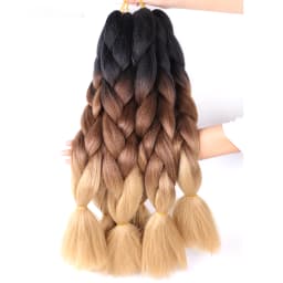 6.18 Jumbo Braiding Hair Extensions Kanekalon Braiding Hair 24 Inch Ombre Multiple Tone Colored Synthetic Hair for Women