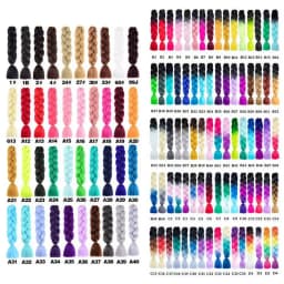 6.18 Jumbo Braiding Hair Extensions Kanekalon Braiding Hair 24 Inch Ombre Multiple Tone Colored Synthetic Hair for Women