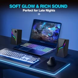 Computer Gaming Speakers PC Sound Box HIFI Stereo Microphone USB Wired With LED RGB Lighting Strong Bass 2.0 Loudspeaker