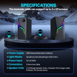 Computer Gaming Speakers PC Sound Box HIFI Stereo Microphone USB Wired With LED RGB Lighting Strong Bass 2.0 Loudspeaker