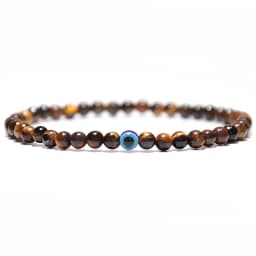 Minimalist Evil Eye Bracelet Men Female Charm 4mm Natural Stone Braslet Tiger Eyes Braclet For Male Yoga Jewelry Pulsera Hombre