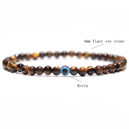 Minimalist Evil Eye Bracelet Men Female Charm 4mm Natural Stone Braslet Tiger Eyes Braclet For Male Yoga Jewelry Pulsera Hombre