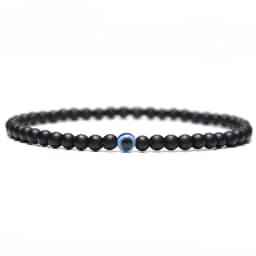 Minimalist Evil Eye Bracelet Men Female Charm 4mm Natural Stone Braslet Tiger Eyes Braclet For Male Yoga Jewelry Pulsera Hombre