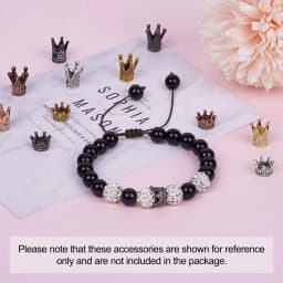 3pcs Micro Pave Zirconia Beads Round Geometry Metal Cubic Zircon Beads for DIY Bracelet Necklace Design Jewelry Crafts Making