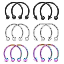 Wholesale 6/8/10mm Staineless Steel Nose Rings Cool Piercing Exquisite Earing Lip Septum Premium Feel Ring Fashion Body Jewelry