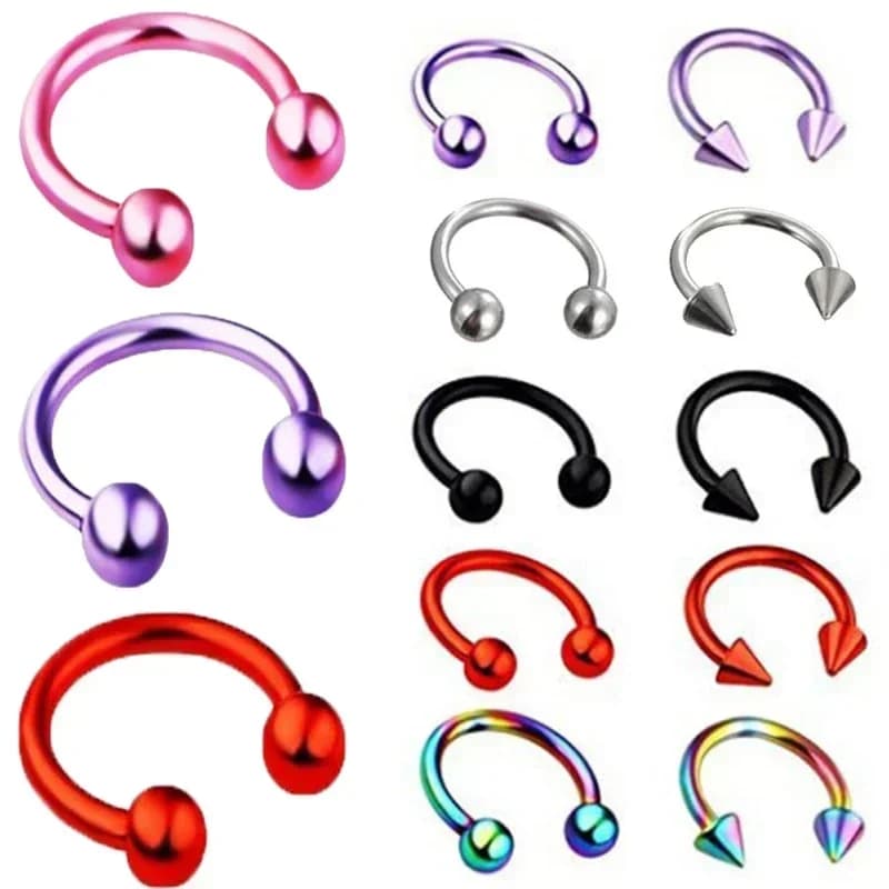 Wholesale 6/8/10mm Staineless Steel Nose Rings Cool Piercing Exquisite Earing Lip Septum Premium Feel Ring Fashion Body Jewelry