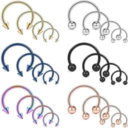 Wholesale 6/8/10mm Staineless Steel Nose Rings Cool Piercing Exquisite Earing Lip Septum Premium Feel Ring Fashion Body Jewelry