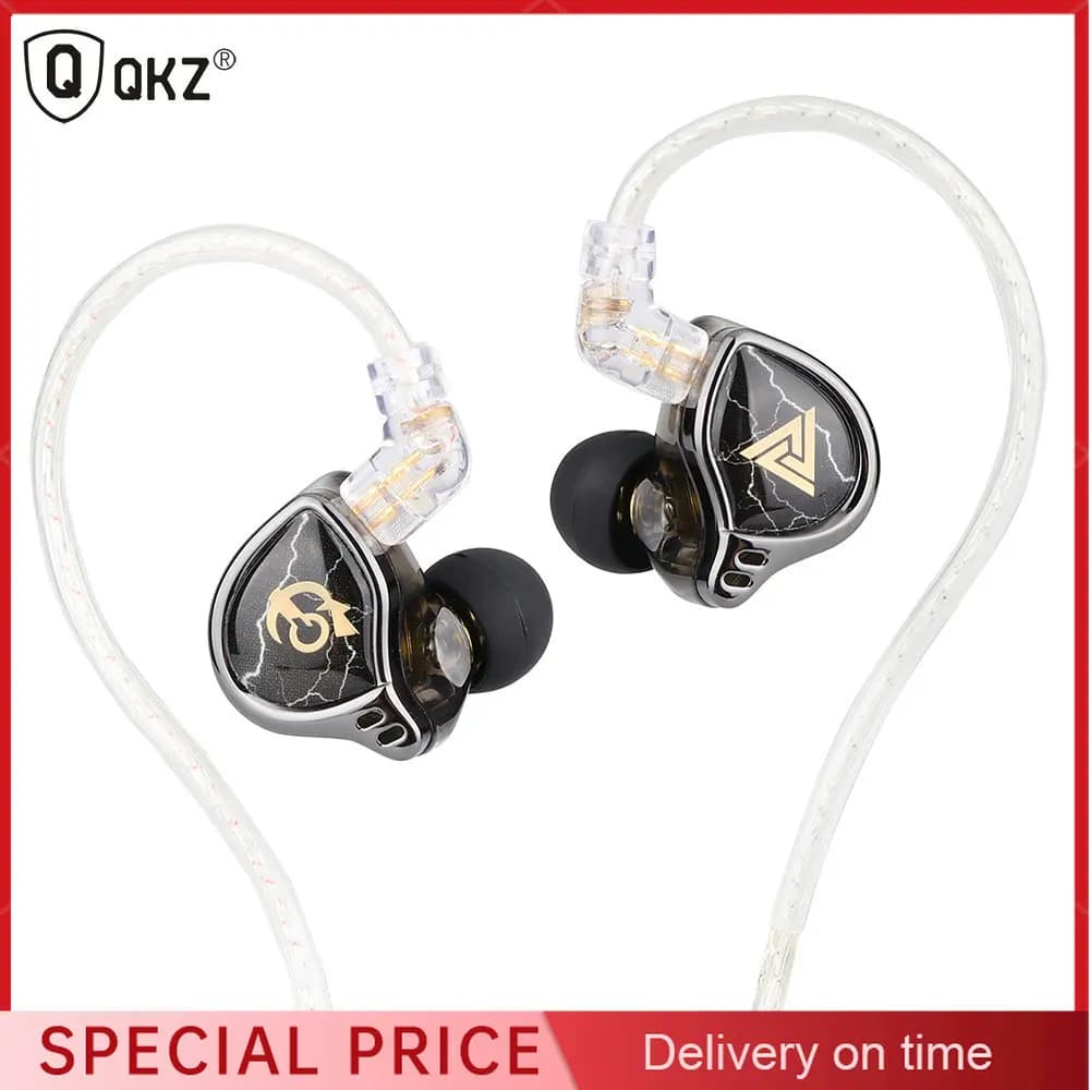 QKZ x HBB 10mm Titanium-Coated Diaphragm HiFi In Ear Monitor Earphones Semi-open Cavity CNC Aluminum Alloy Faceplate
