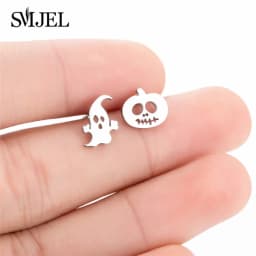 New Small Stainless Steel Earrings for Women Girls Black Animal Dog Paw Earrings Bee Cat Snake Hedgehog Piercing Jewelry Gifts