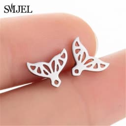 New Small Stainless Steel Earrings for Women Girls Black Animal Dog Paw Earrings Bee Cat Snake Hedgehog Piercing Jewelry Gifts