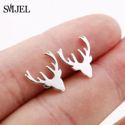 New Small Stainless Steel Earrings for Women Girls Black Animal Dog Paw Earrings Bee Cat Snake Hedgehog Piercing Jewelry Gifts