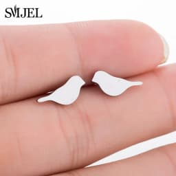 New Small Stainless Steel Earrings for Women Girls Black Animal Dog Paw Earrings Bee Cat Snake Hedgehog Piercing Jewelry Gifts