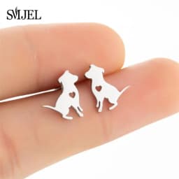 New Small Stainless Steel Earrings for Women Girls Black Animal Dog Paw Earrings Bee Cat Snake Hedgehog Piercing Jewelry Gifts