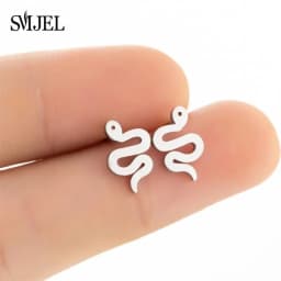 New Small Stainless Steel Earrings for Women Girls Black Animal Dog Paw Earrings Bee Cat Snake Hedgehog Piercing Jewelry Gifts