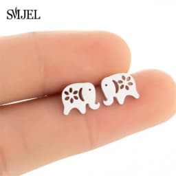 New Small Stainless Steel Earrings for Women Girls Black Animal Dog Paw Earrings Bee Cat Snake Hedgehog Piercing Jewelry Gifts