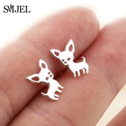 New Small Stainless Steel Earrings for Women Girls Black Animal Dog Paw Earrings Bee Cat Snake Hedgehog Piercing Jewelry Gifts