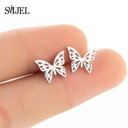 New Small Stainless Steel Earrings for Women Girls Black Animal Dog Paw Earrings Bee Cat Snake Hedgehog Piercing Jewelry Gifts