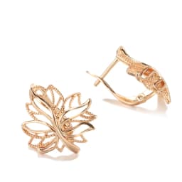 Kinel Hot Fashion Glossy Dangle Earrings 585 Rose Gold Simple Leaf Earrings For Women High Quality Daily Fine Jewelry