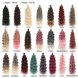 18-24 Inch Ocean Wave Crochet Braid Hair Hawaii Afro Curls Natural Synthetic Braiding Hair Extensions Pink 613 Hair Expo City