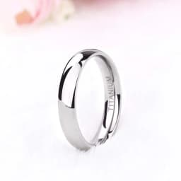 4mm Brand Silver Color Titanium Women's Rings Male Wedding Band Polished Engagement Ring Female Jewelry Never fade Size 3 -15