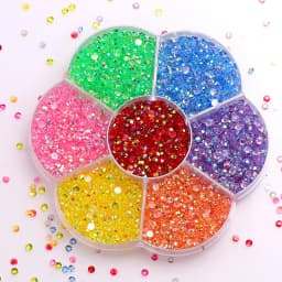 2-4mm Candy colors AB Transparent Nail Art Rhinestones Round Resin Flatback Glitter Strass Stones DIY 3D Nail Art Decorations