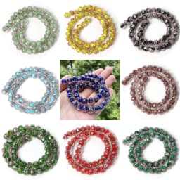 10pcs/lot Multiple Colors 10mm Murano Transparent Glass Beads Lampwork Loose Beads for Bracelet Necklace DIY Jewelry Making