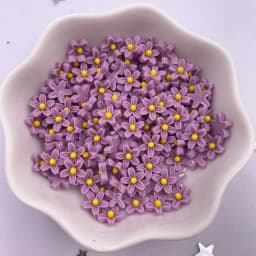 100Pcs 8mm Resin 3D Colorful Mini Flower Gems Flatback Figurines Scrapbook Wedding Applique  Nail Art Decor Crafts  OL560