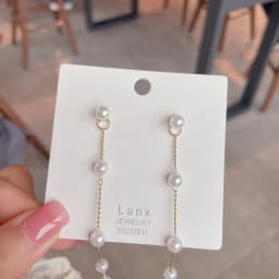 Trend Simulation Pearl Long Earrings Female Moon Star Flower Rhinestone Wedding Pendant Fashion Korean Jewelry Wholesale