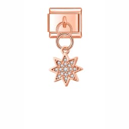 Hapiship Fashion Key Paper Clip Star Snowflake Shiny CZ Charm Links Fit 9mm Stainless Steel Bracelet DIY Making Jewelry DJ441