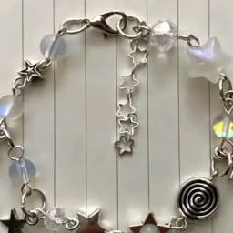 Handmade No. 8 ball star beaded dice bracelet coquettish y2k gothic bracelet