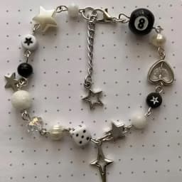 Handmade No. 8 ball star beaded dice bracelet coquettish y2k gothic bracelet