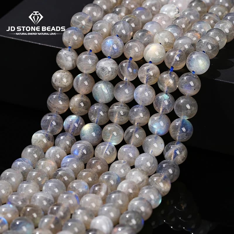 3A Natural Gray Moonstone Irisation Shiny Labradorite Fine Gems 4 6 8 10mm For Jewelry Making Diy Necklace Bracelet Accessory
