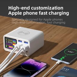 Multi Functional 8-port USB Wireless Fast Charging Station Visual Current Detection Charger For Mobile Phone iPad Flash Charging