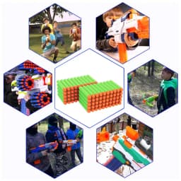 7.2cm 100pcs for Nerf Soft Bullets Darts Round Head Refill Sponge Darts Kids Children Toy Gun Bullets for NERF N-Strike Blasters