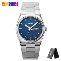 SKMEI 9288 Man reloj hombre Casual Quartz Clock Male Full Steel Time Week Sports Watch Mens Waterproof Business Wristwatches