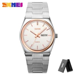 SKMEI 9288 Man reloj hombre Casual Quartz Clock Male Full Steel Time Week Sports Watch Mens Waterproof Business Wristwatches
