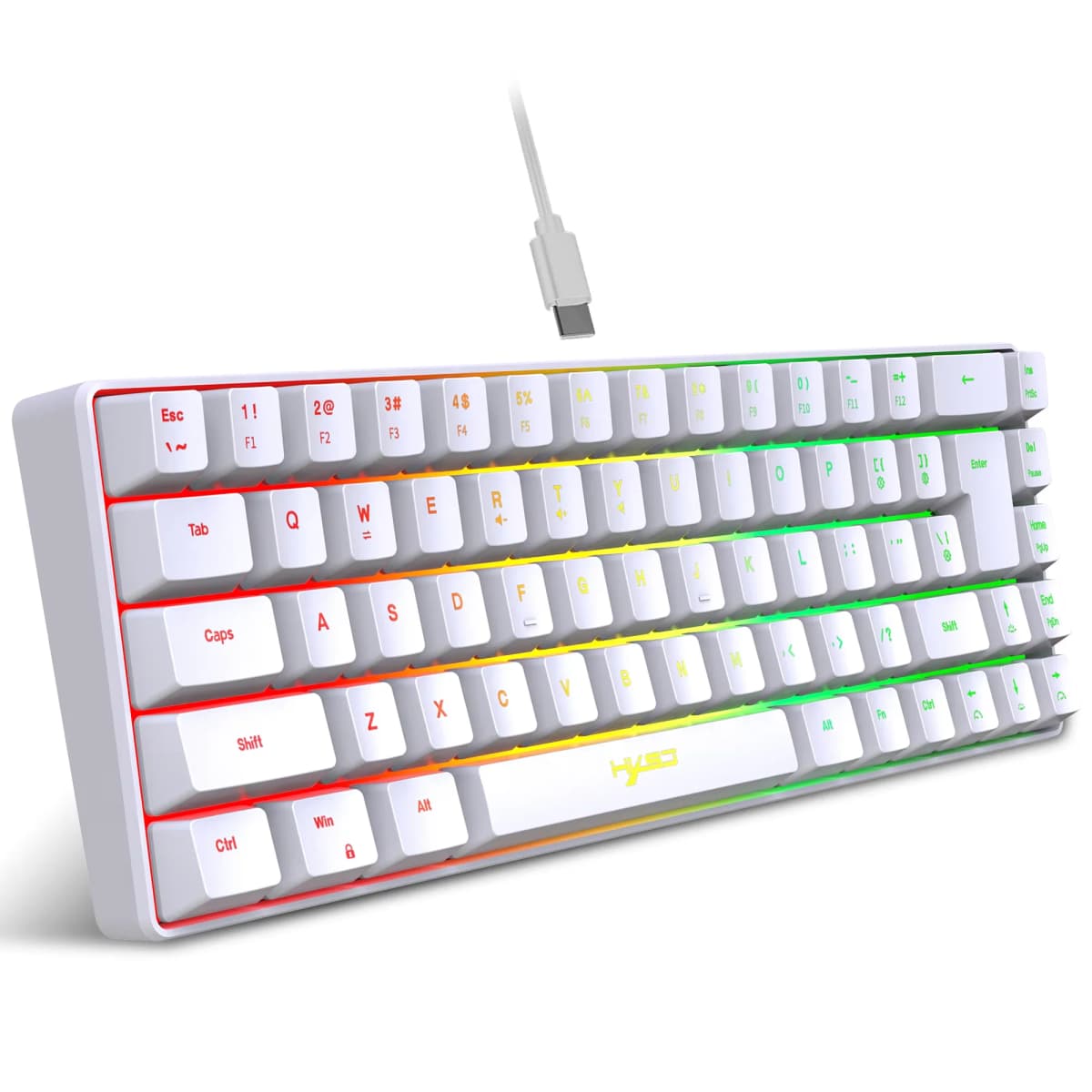 Portable Wired Mini Game Keyboard Mini Keyboard Wired 61 Keys Phantom RGB,Black White Red Red/Blue Switch For Game And Office