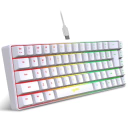 Portable Wired Mini Game Keyboard Mini Keyboard Wired 61 Keys Phantom RGB,Black White Red Red/Blue Switch For Game And Office