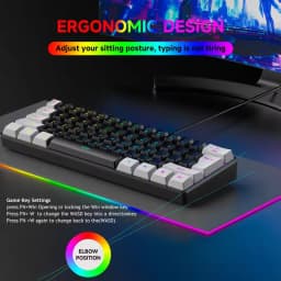 Portable Wired Mini Game Keyboard Mini Keyboard Wired 61 Keys Phantom RGB,Black White Red Red/Blue Switch For Game And Office