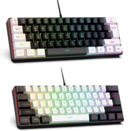 Portable Wired Mini Game Keyboard Mini Keyboard Wired 61 Keys Phantom RGB,Black White Red Red/Blue Switch For Game And Office