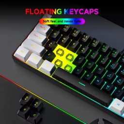 Portable Wired Mini Game Keyboard Mini Keyboard Wired 61 Keys Phantom RGB,Black White Red Red/Blue Switch For Game And Office
