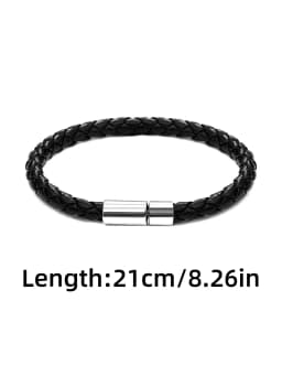 2PCS Black Plus Brown PU Leather Men's Magnetic Suction Bracelet Business The Mature and Elegant Gift for Men