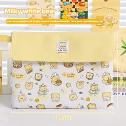 Kapibala File Bag Student Stationery Bag Cartoon High Appearance Large Capacity Zipper Storage Bag