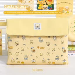 Kapibala File Bag Student Stationery Bag Cartoon High Appearance Large Capacity Zipper Storage Bag