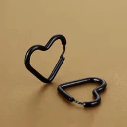 Fashion Minimalist Gold Color Stainless Steel Heart Earrings For Women Girl Simple Punk Hoop Earrings Piercing Korean Jewelry