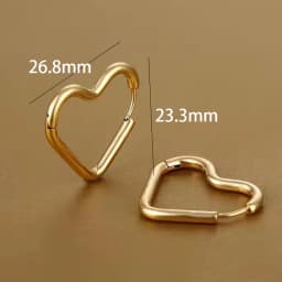 Fashion Minimalist Gold Color Stainless Steel Heart Earrings For Women Girl Simple Punk Hoop Earrings Piercing Korean Jewelry